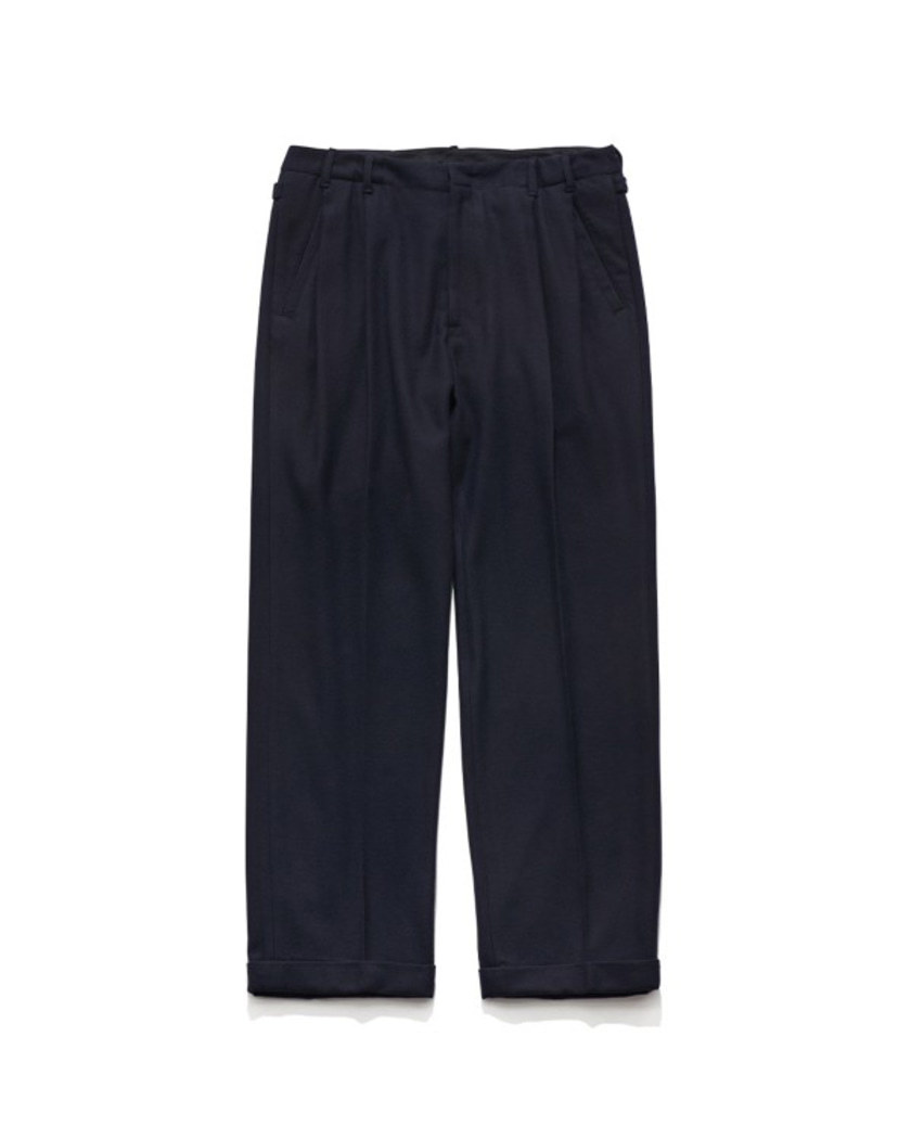 21FW UNAFFECTED TWO TUCK WIDE PANTS NAVY