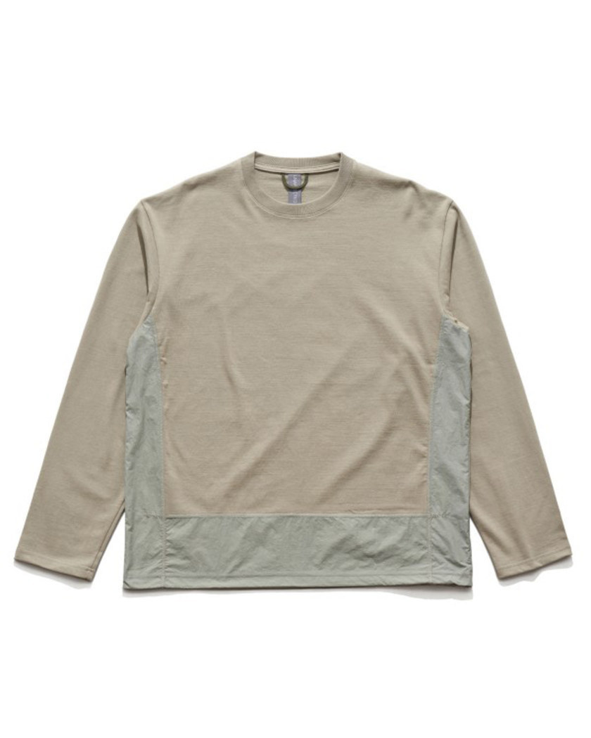 21FW UNAFFECTED CONTRAST PANEL LONG SLEEVES SAGE GREEN