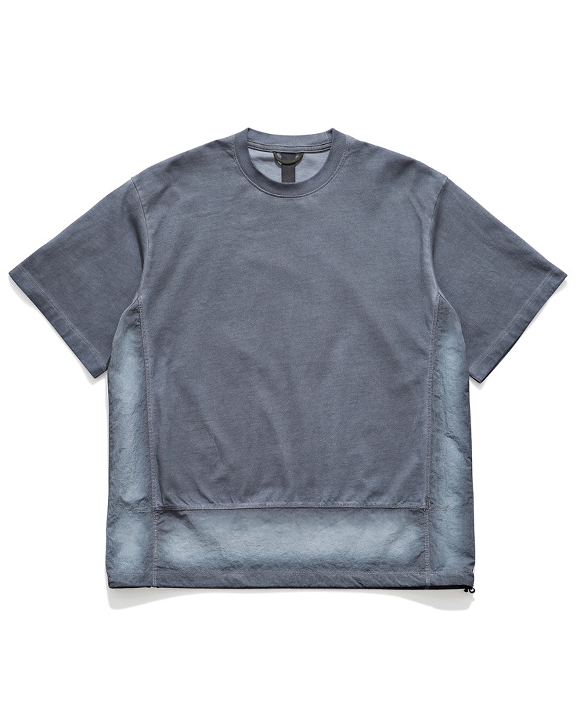23SS UNAFFECTED OVERDYED CONTRAST PANEL T-SHIRT CHARCOAL