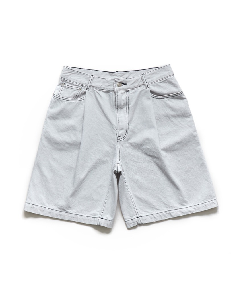 23SS UNAFFECTED ONE TUCK SHORTS L.GREY