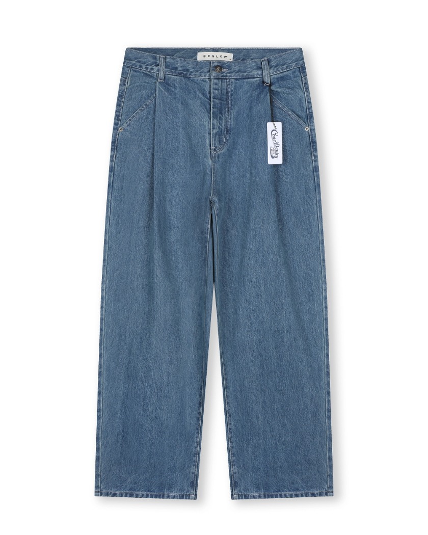 CONE MILL DEEP ONE TUCK JEAN_LIGHT WASHED