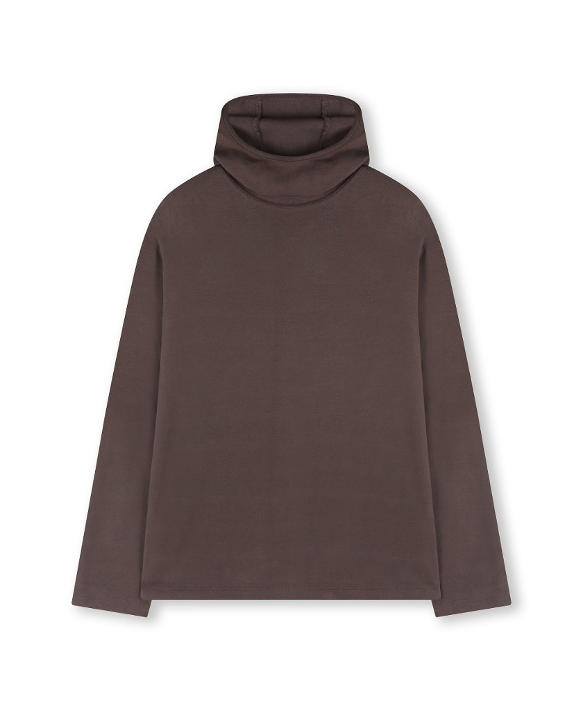 LONG SLEEVE HOODED T-SHIRTS MOCCA